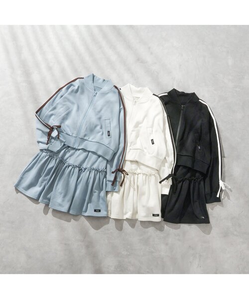 algy（アルジー）の「ラインリボンセットアップ（セットアップ・キッズ・ブラック/アイボリー/サックスブルー・XX-SMALL/SMALL/MEDIUM/X-SMALL）」の4枚目の写真