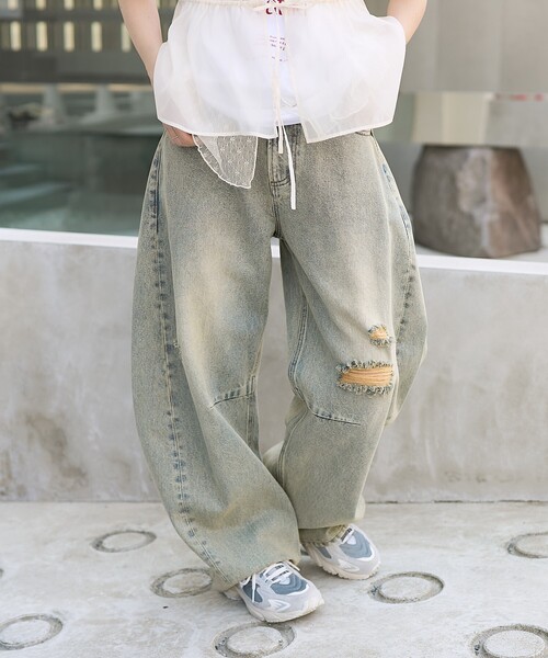 FREAK'S STORE（フリークスストア）の「カーブデニム/ ダメージデニム