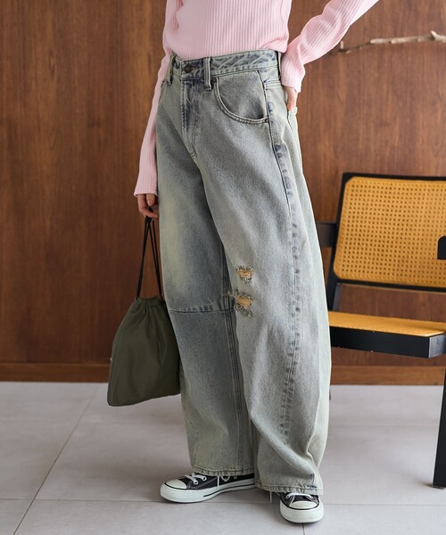 FREAK'S STORE（フリークスストア）の「カーブデニム/ ダメージデニム