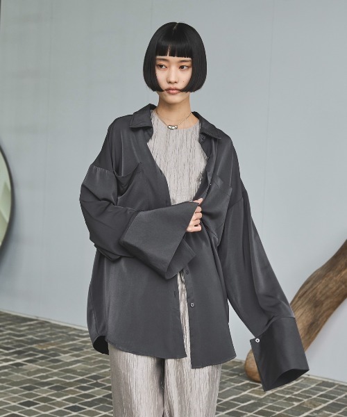 ブラウス シャツ ビッグカフスチェックシャツ レディース DAY CLOSET ブラウス シャツ レディース オーバーサイズチェック