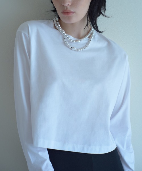 IRIS47(イリスフォーセブン)の「【IRIS 47】silky long tops/シルキー ロング トップス(Tシャツ/カットソー・レディース・ブラック/ホワイト・FREE)」の9枚目の写真