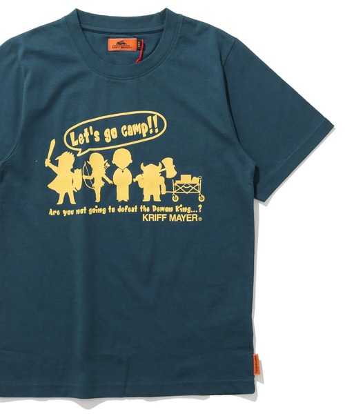 KRIFF MAYER Kid's Collection(クリフメイヤーキッズコレクション)の「【綿100%】楽LUCK-T(勇者キャンプ)(Tシャツ/カットソー・キッズ・オフホワイト/チャコール/ネイビー/ライトグリーン・120/130/140/150/160/170)」の4枚目の写真