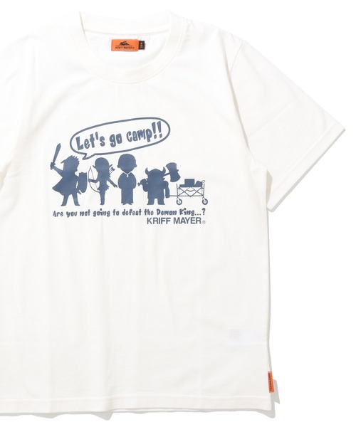 KRIFF MAYER Kid's Collection(クリフメイヤーキッズコレクション)の「【綿100%】楽LUCK-T(勇者キャンプ)(Tシャツ/カットソー・キッズ・オフホワイト/チャコール/ネイビー/ライトグリーン・120/130/140/150/160/170)」の2枚目の写真