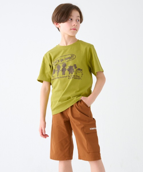 KRIFF MAYER Kid's Collection(クリフメイヤーキッズコレクション)の「【綿100%】楽LUCK-T(勇者キャンプ)(Tシャツ/カットソー・キッズ・オフホワイト/チャコール/ネイビー/ライトグリーン・120/130/140/150/160/170)」の5枚目の写真