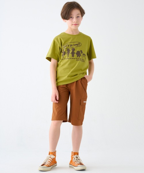 KRIFF MAYER Kid's Collection(クリフメイヤーキッズコレクション)の「【綿100%】楽LUCK-T(勇者キャンプ)(Tシャツ/カットソー・キッズ・オフホワイト/チャコール/ネイビー/ライトグリーン・120/130/140/150/160/170)」の6枚目の写真