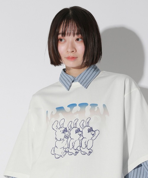 Anui（アニュイ）の「【UNISEX/3サイズ展開】ホローヤンキーラビットTシャツ（Tシャツ/カットソー・レディース・ライム/オフホワイト/ブラック・SMALL/MEDIUM/LARGE）」の18枚目の写真
