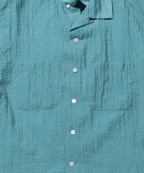 BEAMS PLUS(ビームスプラス)の「ナイロン サッカー オープンカラー シャツ(シャツ/ブラウス・メンズ・サックスブルー/ミント・L/S/M/XL)」の16枚目の写真