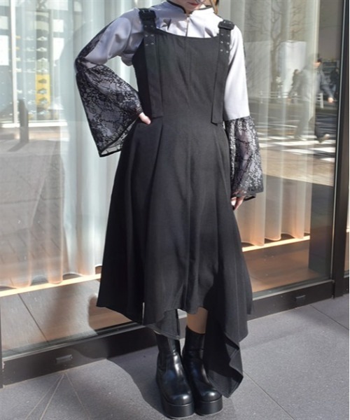 axes femme（アクシーズファム）の「イレヘムシルエットジャンスカ（ジャンパースカート・レディース・ブラック/ネイビー・FREE）」の6枚目の写真