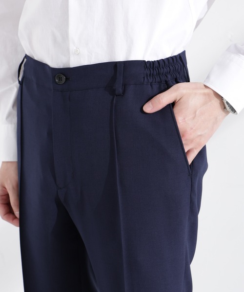 NANO universe（ナノユニバース）の「「N TROUSERS PREMIUM」強撚ピケストレッチパンツ(セットアップ可)（スラックス・メンズ・ベージュ/ネイビー・S/M/L）」の20枚目の写真