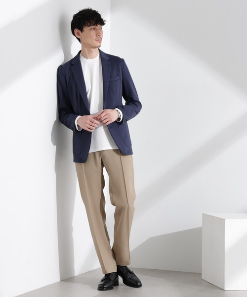 NANO universe（ナノユニバース）の「「N TROUSERS PREMIUM」強撚ピケストレッチパンツ(セットアップ可)（スラックス・メンズ・ベージュ/ネイビー・S/M/L）」の4枚目の写真