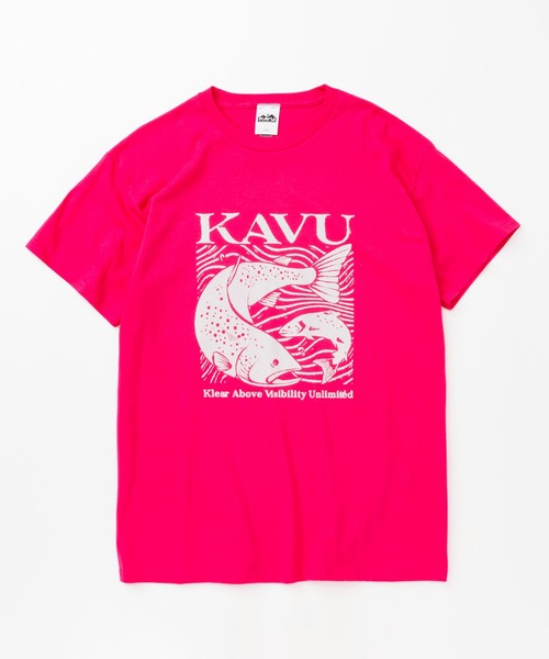 KAVU(カブー)の「KAVU/カブー Salmon Tee/サーモンティー(Tシャツ/カットソー・メンズ・ネイビー/パープル/グリーン/ピンク/チョコ・LARGE/X-LARGE/MEDIUM)」の5枚目の写真