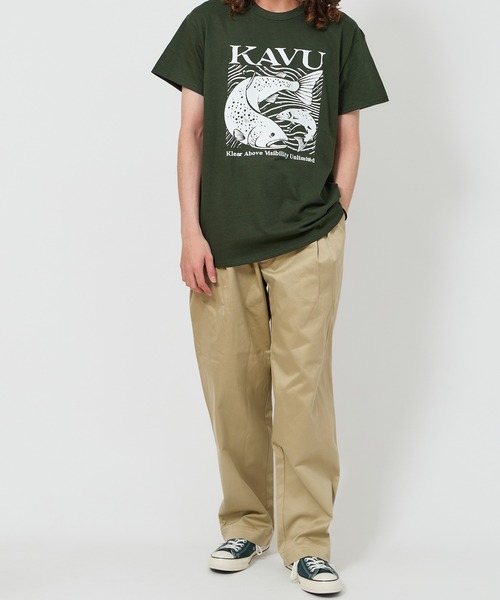 KAVU(カブー)の「KAVU/カブー Salmon Tee/サーモンティー(Tシャツ/カットソー・メンズ・ネイビー/パープル/グリーン/ピンク/チョコ・LARGE/X-LARGE/MEDIUM)」の14枚目の写真