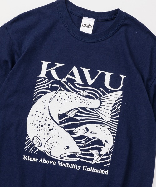 KAVU(カブー)の「KAVU/カブー Salmon Tee/サーモンティー(Tシャツ/カットソー・メンズ・ネイビー/パープル/グリーン/ピンク/チョコ・LARGE/X-LARGE/MEDIUM)」の16枚目の写真