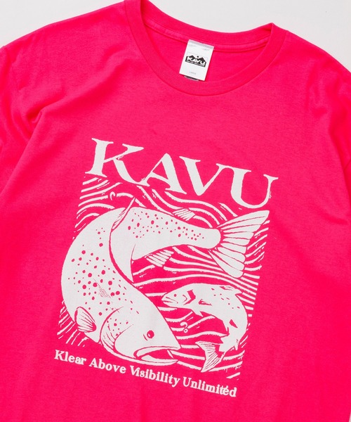 KAVU(カブー)の「KAVU/カブー Salmon Tee/サーモンティー(Tシャツ/カットソー・メンズ・ネイビー/パープル/グリーン/ピンク/チョコ・LARGE/X-LARGE/MEDIUM)」の22枚目の写真