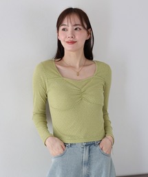 シャーリングアイレットTシャツ
