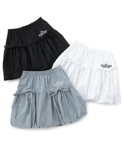 by LOVEiT（バイラビット）の「【ニコ☆プチ掲載】ティアードバルーンスカート（スカート・キッズ・ブラック/グレー/オフホワイト・150cm/160cm/120cm/130cm/140cm）」の5枚目の写真