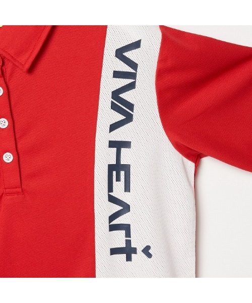 VIVA HEART(ビバハート)の「【VIVA HEART/GOLF】サイドラインカノコ半袖ポロ(ポロシャツ・レディース・レッド/オフホワイト/ネイビー・38/40/42)」の13枚目の写真