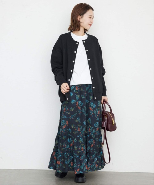 SLOBE IENA(スローブイエナ)の「《WEB・一部店舗限定/追加4》ダブルフェイスジャージースナップカーディガン(カーディガン/ボレロ・レディース・ブラック/サックスブルー/アイボリー・FREE)」の7枚目の写真