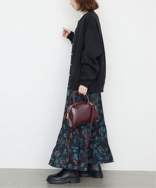 SLOBE IENA(スローブイエナ)の「《WEB・一部店舗限定/追加4》ダブルフェイスジャージースナップカーディガン(カーディガン/ボレロ・レディース・ブラック/サックスブルー/アイボリー・FREE)」の9枚目の写真