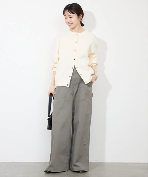 SLOBE IENA(スローブイエナ)の「《WEB・一部店舗限定/追加4》ダブルフェイスジャージースナップカーディガン(カーディガン/ボレロ・レディース・ブラック/サックスブルー/アイボリー・FREE)」の17枚目の写真