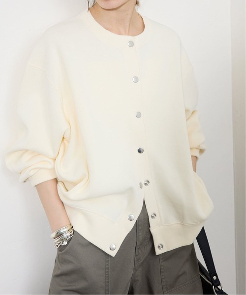 SLOBE IENA(スローブイエナ)の「《WEB・一部店舗限定/追加4》ダブルフェイスジャージースナップカーディガン(カーディガン/ボレロ・レディース・ブラック/サックスブルー/アイボリー・FREE)」の19枚目の写真