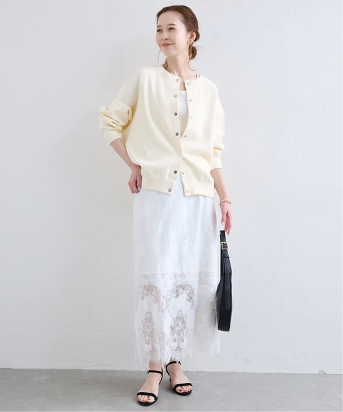 SLOBE IENA(スローブイエナ)の「《WEB・一部店舗限定/追加4》ダブルフェイスジャージースナップカーディガン(カーディガン/ボレロ・レディース・ブラック/サックスブルー/アイボリー・FREE)」の20枚目の写真