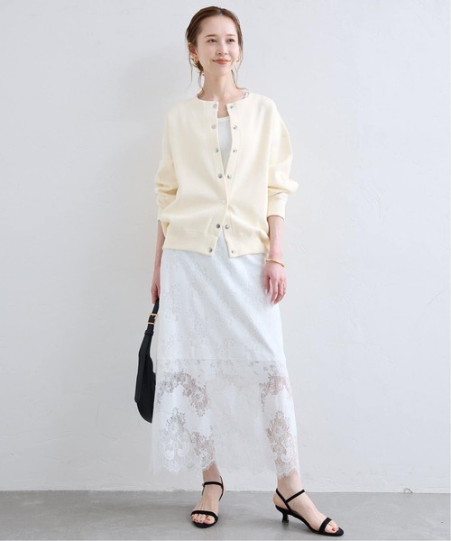 SLOBE IENA(スローブイエナ)の「《WEB・一部店舗限定/追加4》ダブルフェイスジャージースナップカーディガン(カーディガン/ボレロ・レディース・ブラック/サックスブルー/アイボリー・FREE)」の21枚目の写真