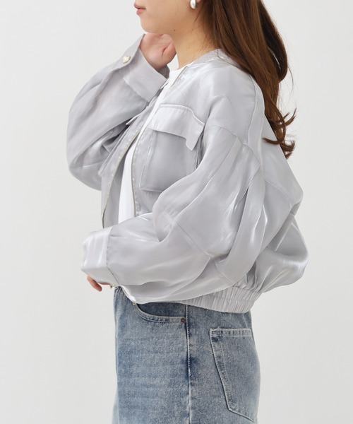 ASTORIA ODIER(アストリアオディール)の「シアーブルゾン(ブルゾン・レディース・ホワイト/ライトグレー/ブラック・MEDIUM)」の21枚目の写真