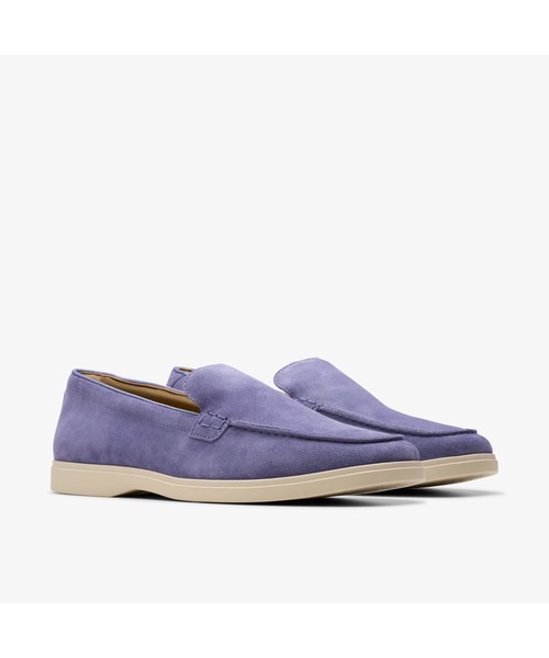 CLARKS ブルー 軽量 スエード スニーカー スリッポン ビジネス CLARKS ブルー 軽量 スエード スニーカー スリッポン ビジネス
