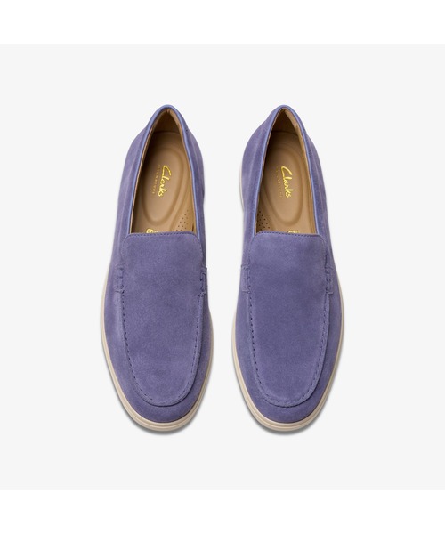 CLARKS ブルー 軽量 スエード スニーカー スリッポン ビジネス CLARKS ブルー 軽量 スエード スニーカー スリッポン ビジネス