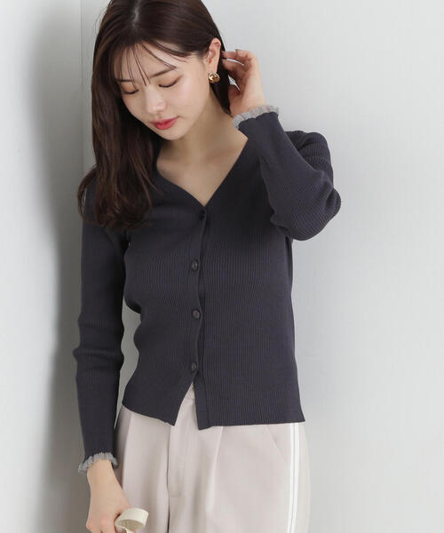 PROPORTION BODY DRESSING（プロポーションボディドレッシング）の「リブＶネックカーデ / 1215174402（カーディガン/ボレロ・レディース・ピンク/ダークグレー/ブルー・FREE）」の2枚目の写真