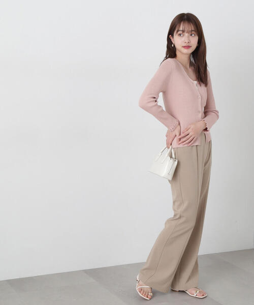 Rene ルネ ベージュ 半袖 Vネック トップス ボレロ カーディガン Rene ルネ ベージュ 半袖 Vネック トップス ボレロ カーディガン