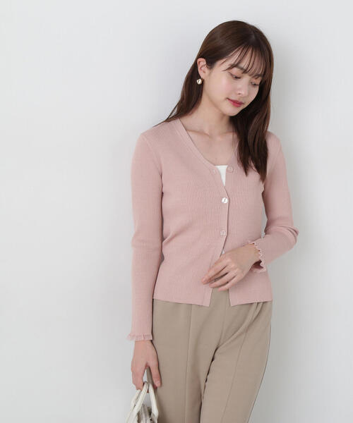 PROPORTION BODY DRESSING（プロポーションボディドレッシング）の「リブＶネックカーデ / 1215174402（カーディガン/ボレロ・レディース・ピンク/ダークグレー/ブルー・FREE）」の12枚目の写真