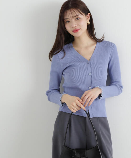PROPORTION BODY DRESSING（プロポーションボディドレッシング）の「リブＶネックカーデ / 1215174402（カーディガン/ボレロ・レディース・ピンク/ダークグレー/ブルー・FREE）」の14枚目の写真