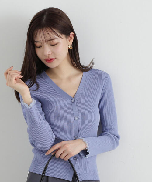 PROPORTION BODY DRESSING（プロポーションボディドレッシング）の「リブＶネックカーデ / 1215174402（カーディガン/ボレロ・レディース・ピンク/ダークグレー/ブルー・FREE）」の8枚目の写真