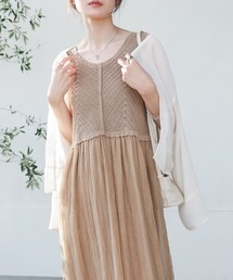 Bab（バブ）の「クロシェコンビキャミワンピース【低身長・高身長向けサイズあり】（ワンピース）」