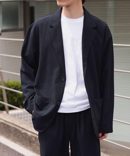BEAMS HEART(ビームスハート)の「ポリエステルドビー ジャケット&パンツ (セットアップ)(セットアップ・メンズ・ブラック/ネイビー・SMALL/MEDIUM/LARGE/X-LARGE)」の8枚目の写真