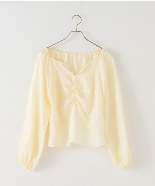 美品　25SS noble ノーブル　ラスタークリースツイルパフブラウス ラスタークリースツイルパフブラウス（シャツ／ブラウス