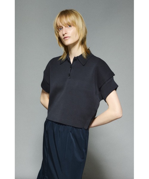 Stylish polo knit スタイリッシュポロニット（ニット/セーター