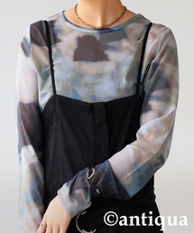 ニュアンス柄シアートップス