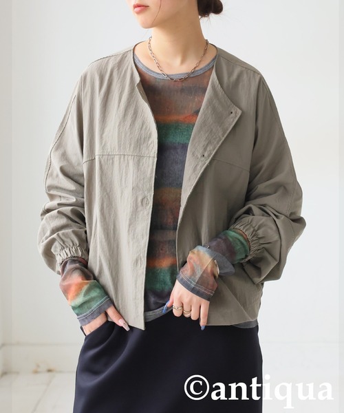 antiqua(アンティカ)の「ニュアンス柄シアートップス(Tシャツ/カットソー・レディース・マルチ/ブルー・ONESIZE)」の5枚目の写真