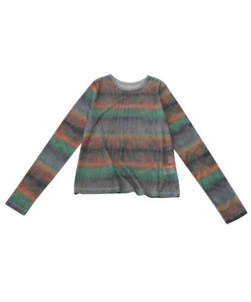 antiqua(アンティカ)の「ニュアンス柄シアートップス(Tシャツ/カットソー・レディース・マルチ/ブルー・ONESIZE)」の9枚目の写真