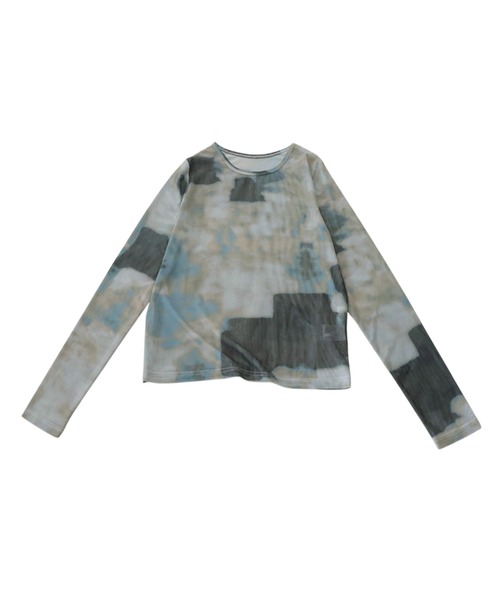 antiqua(アンティカ)の「ニュアンス柄シアートップス(Tシャツ/カットソー・レディース・マルチ/ブルー・ONESIZE)」の8枚目の写真