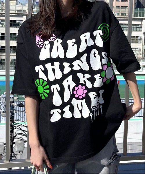 spiritoso(スピリトーゾ)の「【spiritoso】レトロヒッピービッグシルエットTシャツ(Tシャツ/カットソー・レディース・ネイビー/ブラック/ホワイト・MEDIUM/LARGE)」の11枚目の写真