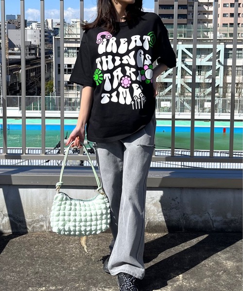 spiritoso(スピリトーゾ)の「【spiritoso】レトロヒッピービッグシルエットTシャツ(Tシャツ/カットソー・レディース・ネイビー/ブラック/ホワイト・MEDIUM/LARGE)」の8枚目の写真