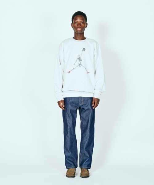 THRIFTY LOOK(スリフティールック)の「THRIFTY LOOK / スリフティールック JUMP SKULL CREW SWEAT(スウェット・メンズ・ホワイト/ブラック/アッシュグレー/レッド・SMALL/MEDIUM/LARGE/X-LARGE)」の1枚目の写真