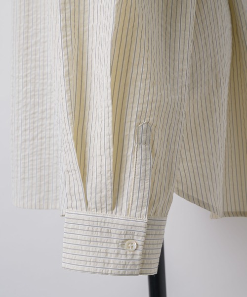 ブラウス シャツ 2way embroidery stripe shirts / 2way エンブロイダリーストライプシャツ レディース 2way embroidery stripe shirts / 2way エンブロイダリー