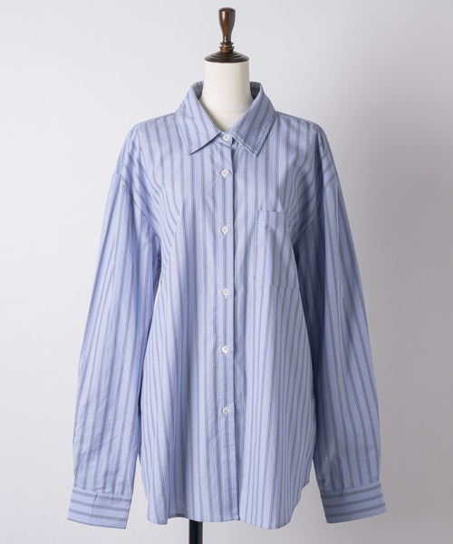 ブラウス シャツ 2way embroidery stripe shirts / 2way エンブロイダリーストライプシャツ レディース 2way embroidery stripe shirts / 2way エンブロイダリー