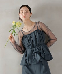 Kana｜カナのパンツドレス（ブルー・ネイビー/青色系）通販