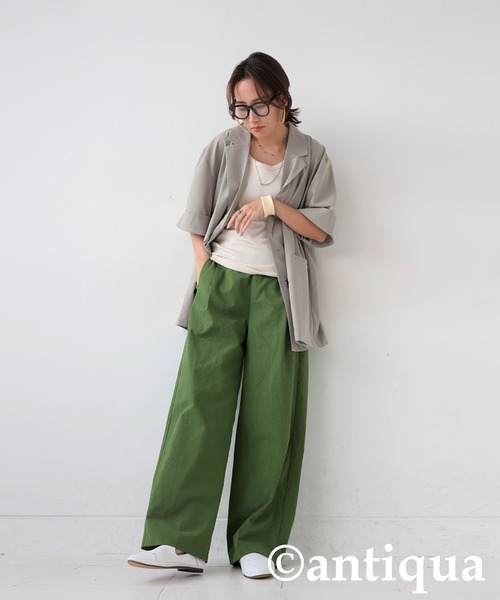 antiqua(アンティカ)の「リネンストレートパンツ(その他パンツ・レディース・チャコールグレー/ネイビー/ナチュラル/ブラック/カーキ/オレンジ・MEDIUM/LARGE)」の19枚目の写真